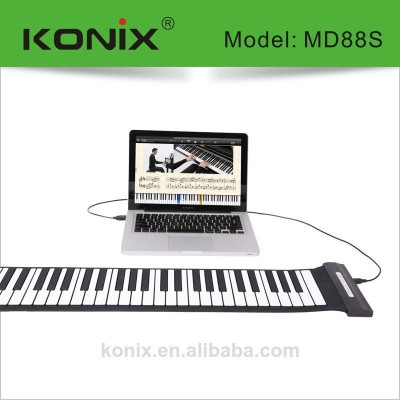 88-keys USB Soft Portable Digital Roll-up Electronic Keyboard Piano Synthesizer